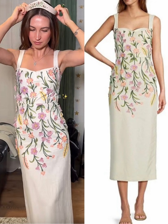 ANTONIO MELANI Dresses & Skirts - NWT Antonio Melani Halo Linen Floral Embroidered White Sleeveless Midi Dress